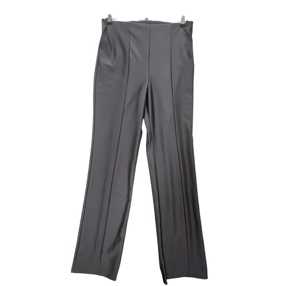 Good American Pants - Good American Scuba Trousers Slight Flare Zip Side Zip Center Seam Gray Sz 6 3XL